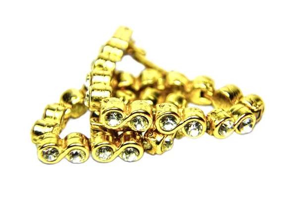 Bracciale in oro tempestato di diamanti — Foto Stock