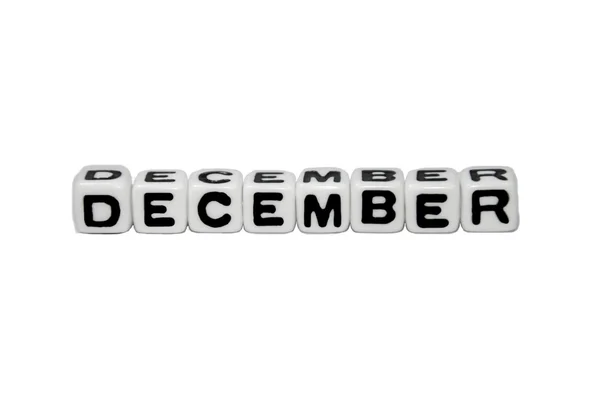 December Month Letter Horizontal Cubes — Stock Photo, Image
