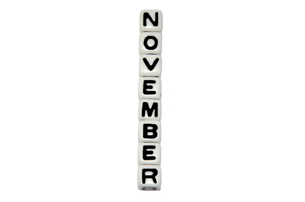 Lettre du mois de novembre Cubes verticaux — Photo