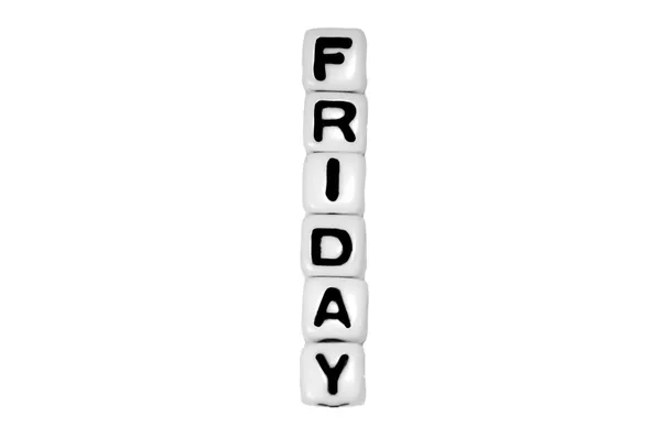 Friday Weekday Letter Vertical Cubes — Stock Photo, Image