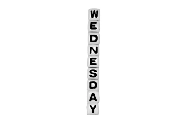Wednesday Weekday Letter Vertical Cubes — Stock Photo, Image