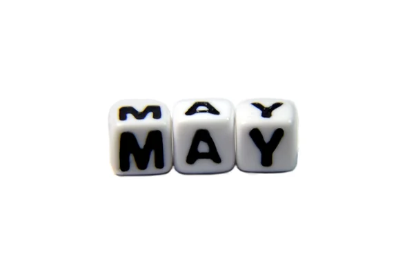 May Month Letter Horizontal Cubes — Stock Photo, Image