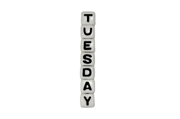 Tuesday Weekday Letter Vertical Cubes — Stock Photo, Image