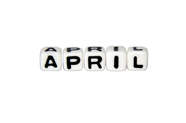 April Month Letter Horizontal Cubes — Stock Photo, Image