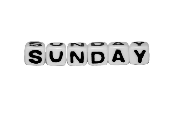 Sonntag Wochentag Buchstabe horizontale Würfel — Stockfoto