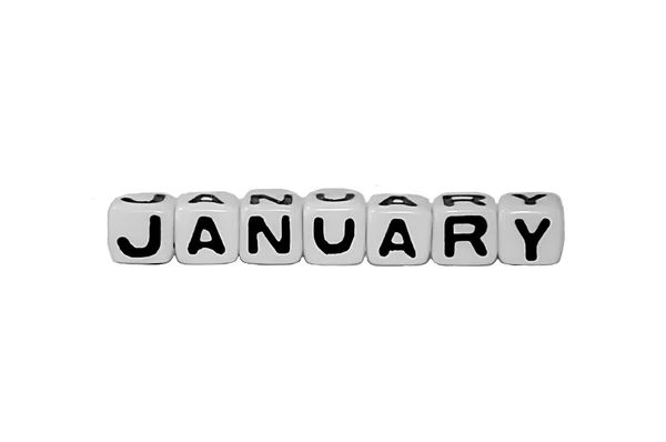 January Month Letter Horizontal Cubes — Stockfoto