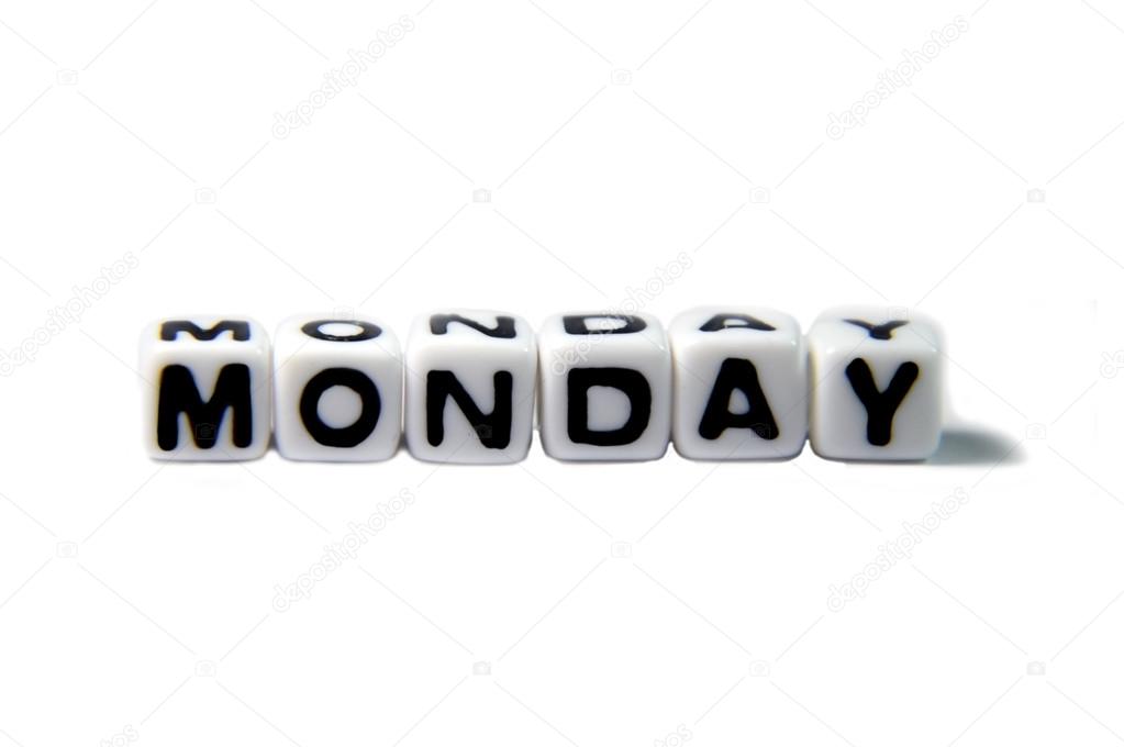 Monday Weekday Letter Horizontal Cubes