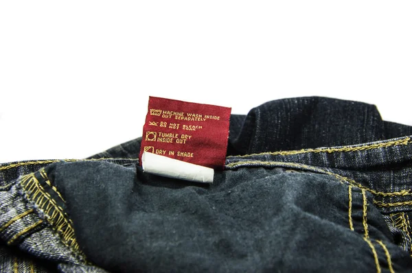 Washing Instructions for Jeans — Stock Photo, Image