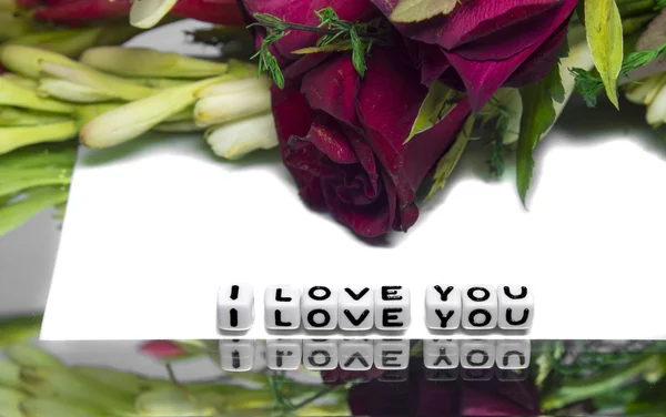 I love you with rose — Stock Photo, Image