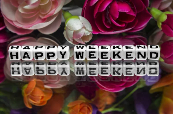 Happy weekend with flowers — Stock Photo, Image