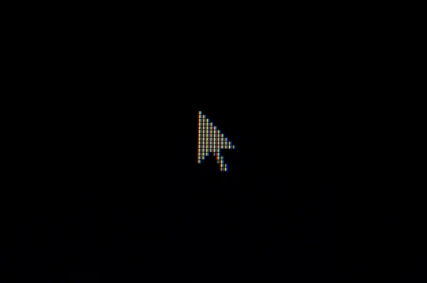 Pixel curseur flèche sur noir — Photo