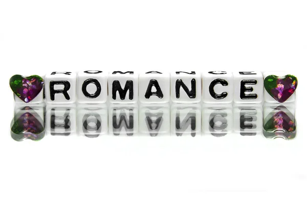 Romance text na bílém pozadí — Stock fotografie