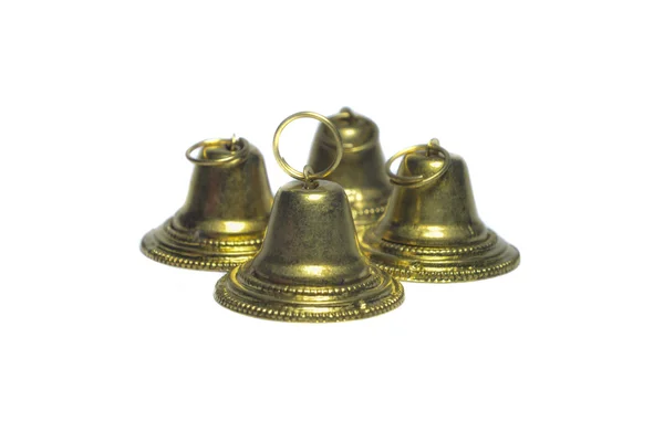 Four metal christmas bells — Stock Photo, Image