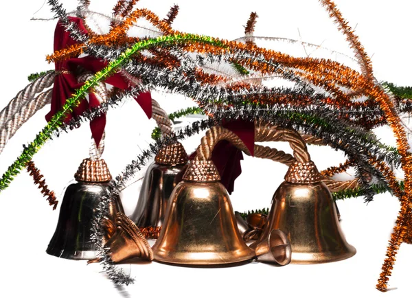 Four golden and red bells — Stock Photo, Image