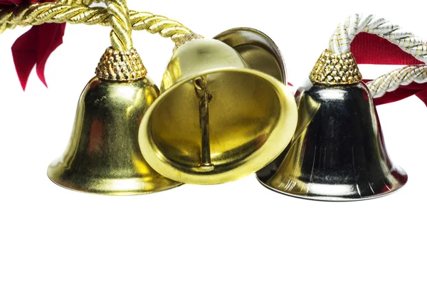 Four christmas shinny bells — Stock Photo, Image