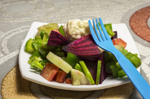 Fourchette et salade verte — Photo