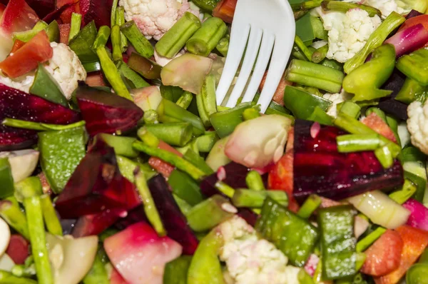 Salade verte et fourchette — Photo