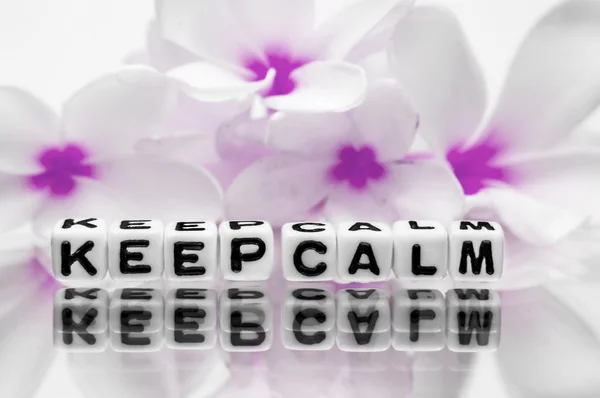Keep calm with pink flowers — Stock Photo, Image