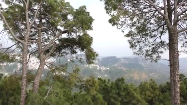 Dlouhý Letecký Záběr Pohyblivý Pohled Himálajské Údolí Shimla Himachal Pradesh — Stock video