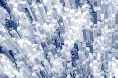 Beyaz ve mavi buz blokları beyaz mermer ve gölge üzerine dizayn edilmiş.