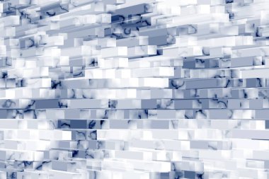 White and blue long blue blocks of white marble texture and shade