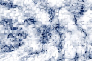 Mavi ve beyaz bloklar ve kuleler Mermer dokusu ve gölgesi