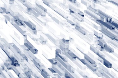 Buz mavisi ve beyaz mermer bloklar.