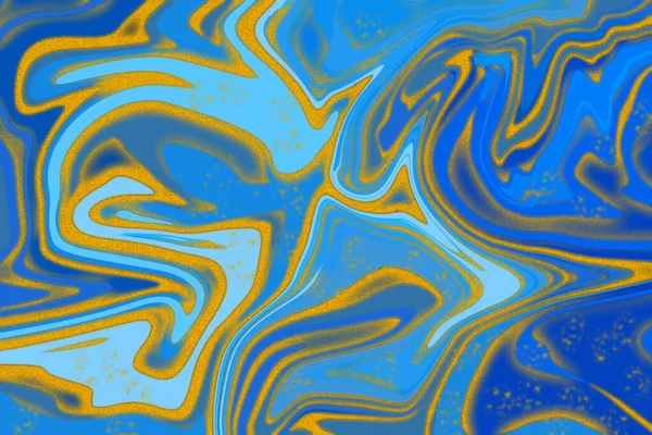 Tinta Mármore Padrão Pintura Tinta Ouro Com Brilho Céu Azul — Fotografia de Stock