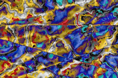 Mermer dokuda renkli çizgiler Soyut Mürekkep ve Damarlar taşta ve kayalar gölgeli.