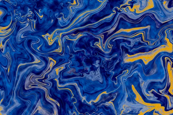Blue and gold dust lines on Marble Texture with Abstract Ink and Veins on stone and rocks with shades.