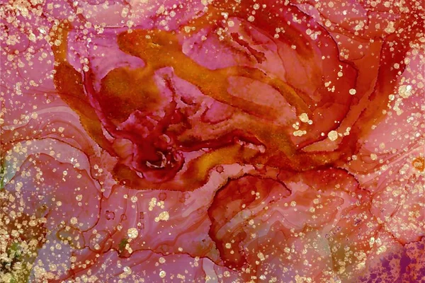 Dark Red Pink Alcohol Ink Fluid Abstract Texture Fluid Art — Stok fotoğraf