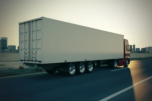 Vrachtwagen op de weg. — Stockfoto