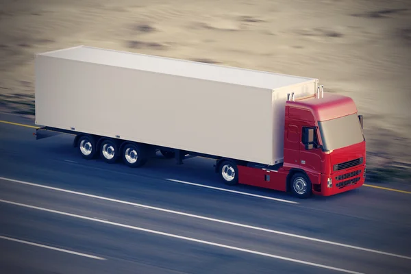 Vrachtwagen op de weg. — Stockfoto