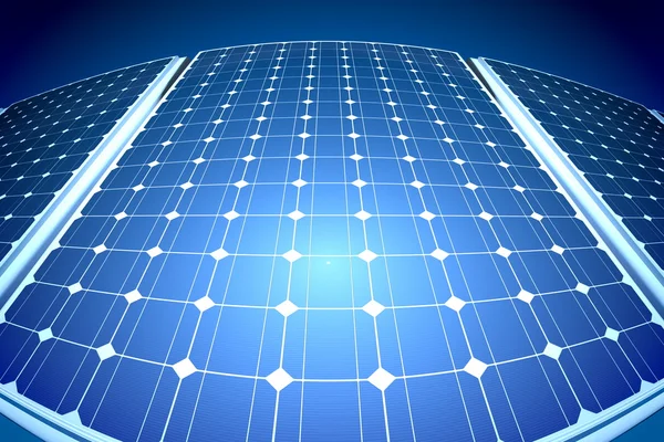 Sunny solar blue shiny panel, closeup — Stock Photo, Image