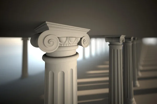 Witte Griekse kolommen. — Stockfoto