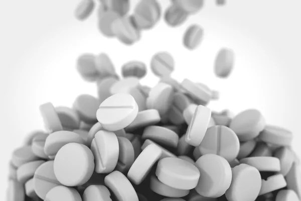 Högen av vita piller. — Stockfoto