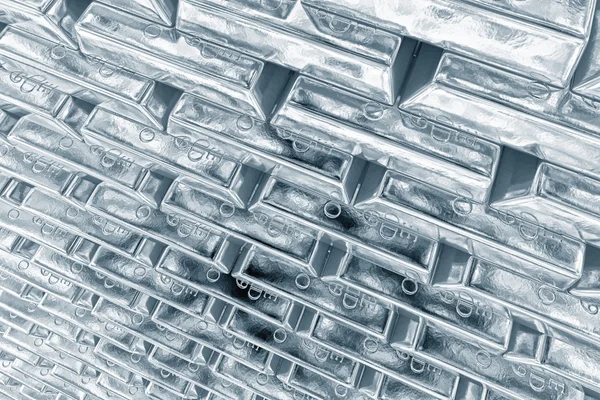Stacked platinum bars — Stock Photo, Image