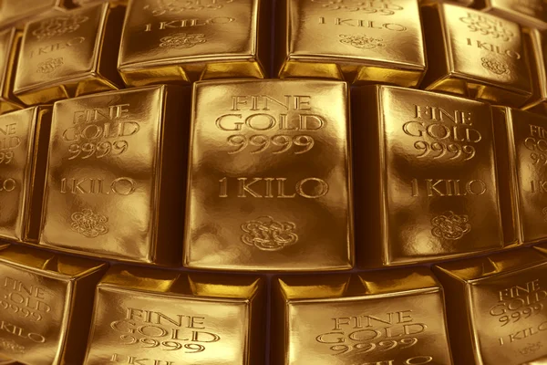Staplade guldtackor — Stockfoto