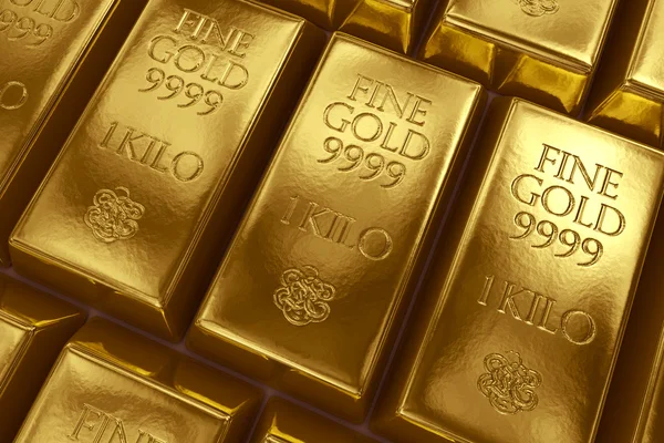 Stacked gold bars — Stock Photo, Image