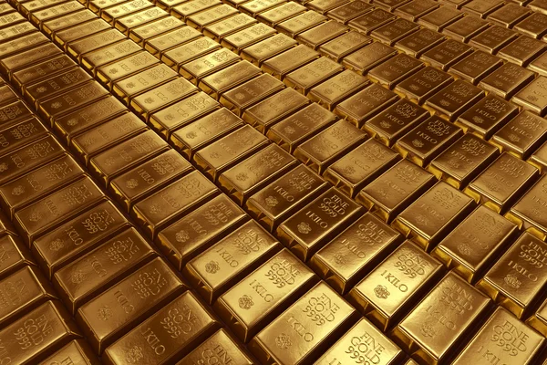 Halmozott aranyrudat — Stock Fotó