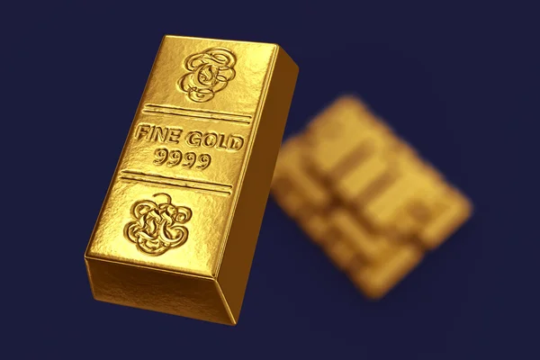 Lingotti d'oro impilati — Foto Stock