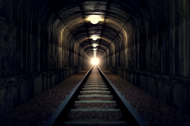 Light at the end of tunnel. clipart