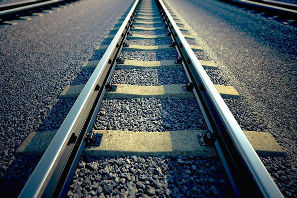 Railroad straight track. — Stock Photo, Image