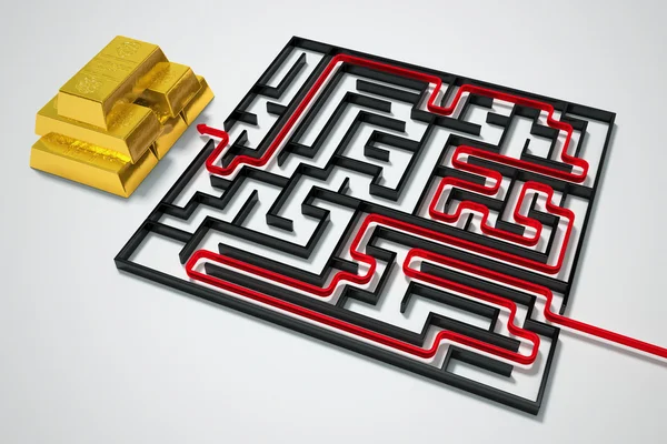 Gold maze. — Stock Photo, Image