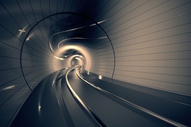 fütüristik metro tüneli.