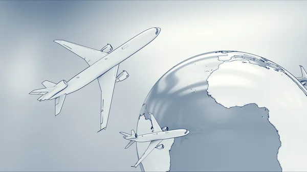 Globe airplanes. — Stock Photo, Image