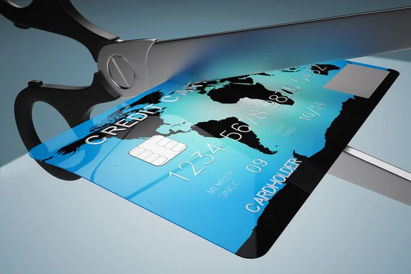Kredi kartı kesme. — Stok fotoğraf