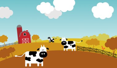 bir çiftlikte sonbahar.