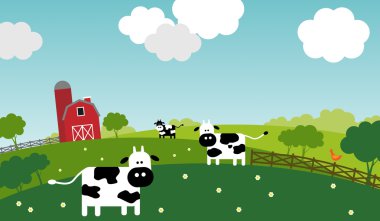 bir çiftlikte bahar.