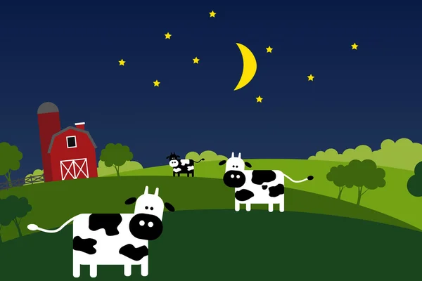 Nacht op de boerderij — Stockfoto